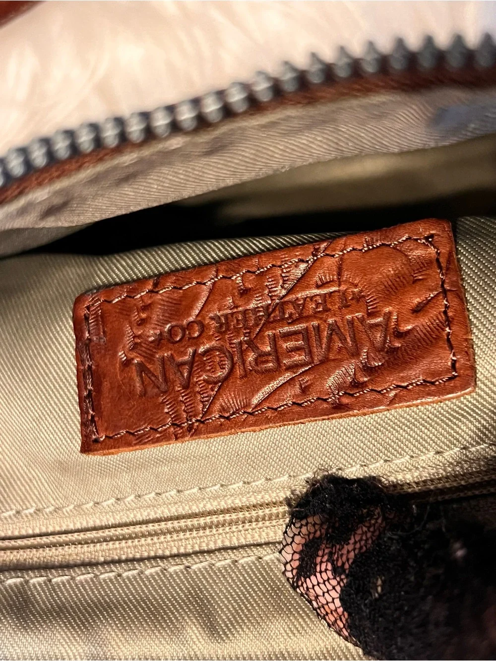 American leather Vintage-Inspired Brown Crossbody Bag by Merona